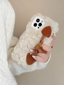 Fluffy Phone Case With Wristband - Multicolor - View 2