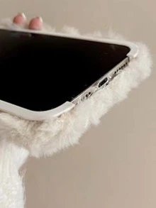 Fluffy Phone Case With Wristband - Multicolor - View 3