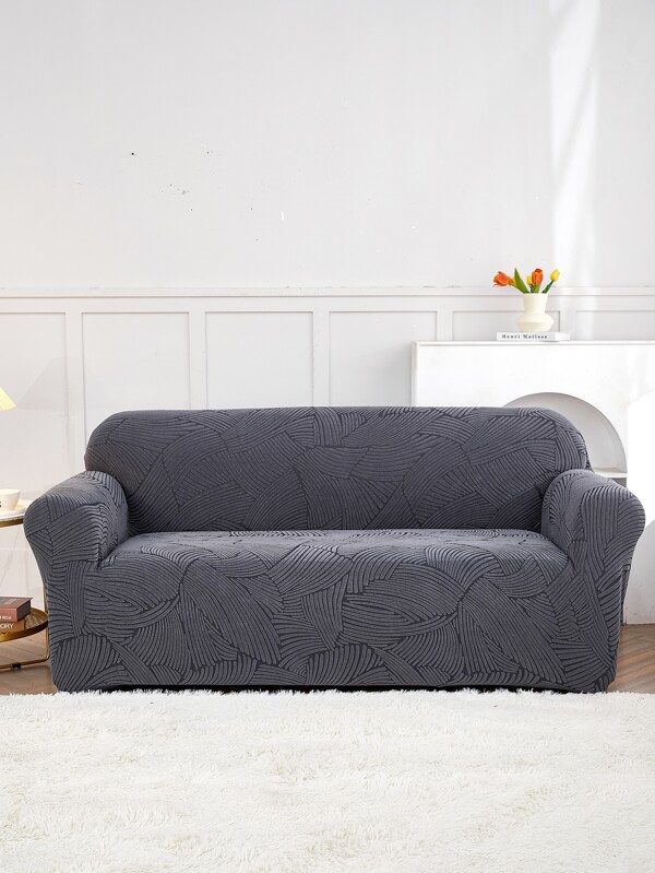 1pc Knitted 3d Flower Pattern Sofa Cover