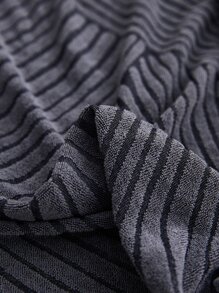 1pc Knitted 3d Flower Pattern Sofa Cover - Grey - View 5