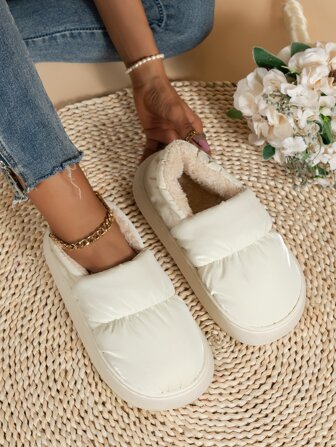 女士家居拖鞋时尚保暖内衬保暖鞋冬季雪地靴