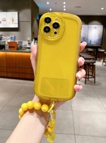 素色手機殼附帶串珠掛繩 - 黃色 - 查看 5