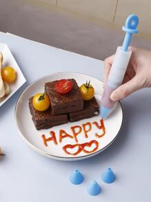 1pc Random Color Piping Pen & 3pcs Nozzle - Multicolor - View 1