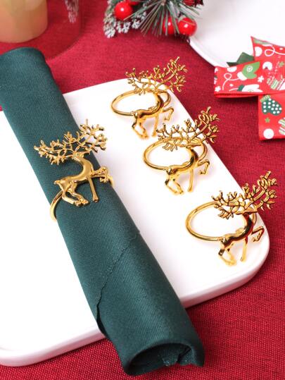 4pcs Elk Decor Napkin Ring