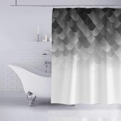 Geometric Print Waterproof Shower Curtain