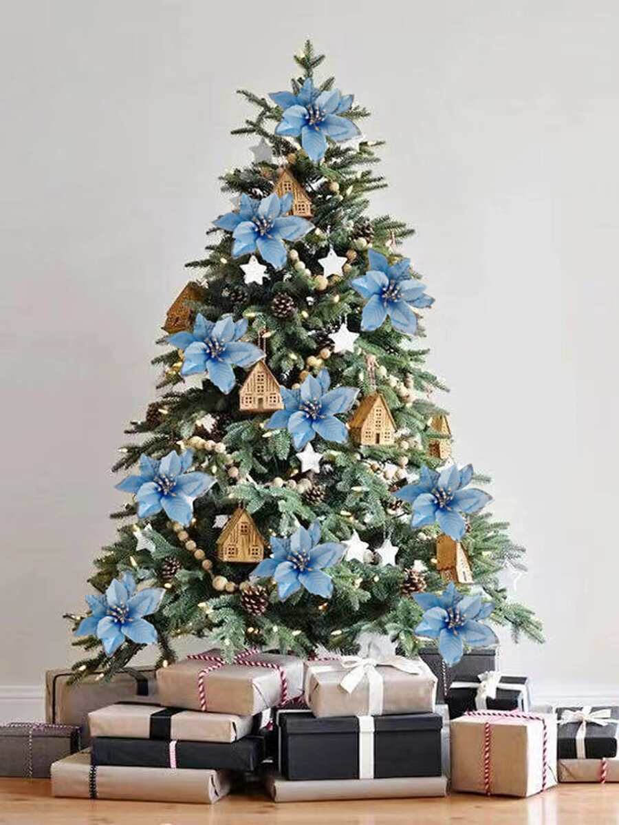 10入組聖誕擬真花 - 彩色 - 查看 1