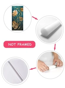 1pc Frameless Abstract Art Lotus Painting - Multicolor - View 3