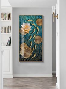 1pc Frameless Abstract Art Lotus Painting - Multicolor - View 4