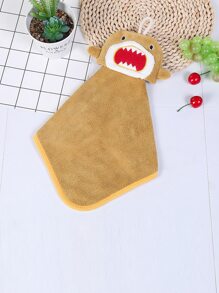 1pc Shark Embroidered Absorbent Washcloth - Multicolor - View 1