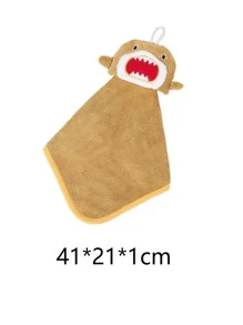 1pc Shark Embroidered Absorbent Washcloth - Multicolor - View 3