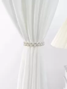 1 件奢华珍珠和水钻装饰窗帘系带，优雅窗帘装饰夹 - 彩色 - 查看 2