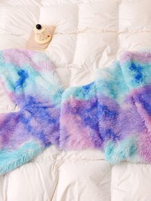 1pc Tie Dye Pattern Mermaid Tail Shaped Blanket - Multicolor - View 4