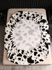 Sábana bajera con estampado de vaca - Blanco y Negro - Ver 2