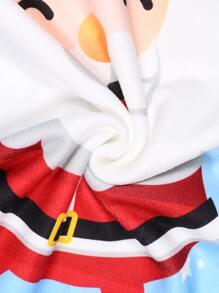 1pc Christmas Santa Pattern Kids Bath Towel - Multicolor - View 4