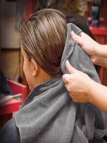 1pc Plain Hair Towel - Grey - View 2