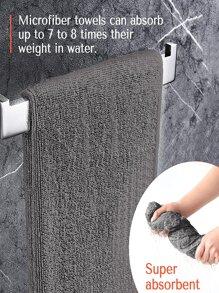 1pc Plain Hair Towel - Grey - View 5