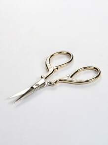 Floral Print Eyebrow Scissors,Makeup,Cheap,Room Decor,Vanity,Travel,Bedroom,Makeup Accessories,Cheap,Stocking Stuffers,Makeup,Makeup Tools,Cheap Stuff,Gifts,Gifts For Women,Christmas Gifts - Gold - View 2