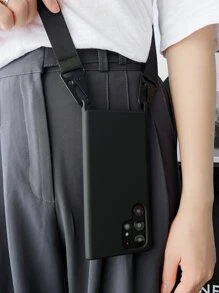 纯色手机壳，带挂绳 - 黑色 - 查看 2