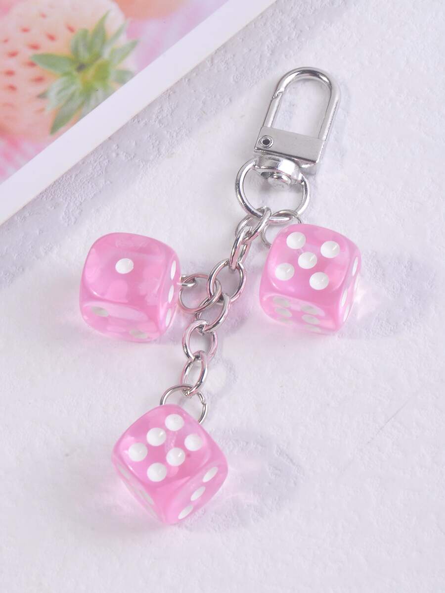 Dice Design Bag Charm Keychain Creative Bag Pendants Bag Accessories Gifts Valentine'S Day Stylish For Teen Girls Women College Students Teacher White-Collar Workers Rookies & White-Collar Workers Gift Accessories Decor Car Accessories Women Key Chain Charms Cute Keychain - Multicolor - View 1