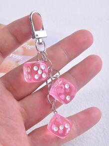 Dice Design Bag Charm Keychain Creative Bag Pendants Bag Accessories Gifts Valentine'S Day Stylish For Teen Girls Women College Students Teacher White-Collar Workers Rookies & White-Collar Workers Gift Accessories Decor Car Accessories Women Key Chain Charms Cute Keychain - Multicolor - View 2