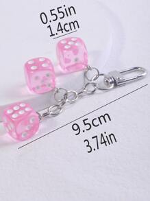 Dice Design Bag Charm Keychain Creative Bag Pendants Bag Accessories Gifts Valentine'S Day Stylish For Teen Girls Women College Students Teacher White-Collar Workers Rookies & White-Collar Workers Gift Accessories Decor Car Accessories Women Key Chain Charms Cute Keychain - Multicolor - View 3