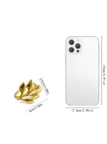 1pc Gold Leaf Shaped Napkin Holder - Gold - View 3