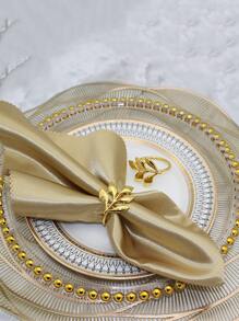 1pc Gold Leaf Shaped Napkin Holder - Gold - View 5