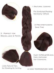 Trenza de pelo sintético largo - Café integral - Ver 4