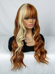 Peluca sintética largo rizado con tupe - Multicolor - Ver 1