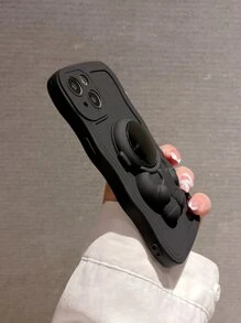 Ốp lưng iPhone mềm hình phi hành gia tương thích với iPhone 16 Pro Max/16/16 Pro/16 Plus/15/14/11/13/12/15 Pro Max/15 Pro/15 Plus/11 Pro Max/14 Pro Max/14 Pro/13 Pro Max/12 Pro Max, Thiết kế sóng tối giản - màu đen - Xem 5