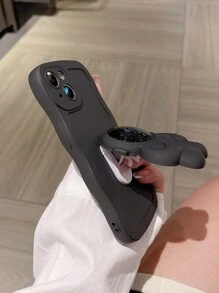 Ốp lưng iPhone mềm hình phi hành gia tương thích với iPhone 16 Pro Max/16/16 Pro/16 Plus/15/14/11/13/12/15 Pro Max/15 Pro/15 Plus/11 Pro Max/14 Pro Max/14 Pro/13 Pro Max/12 Pro Max, Thiết kế sóng tối giản - màu đen - Xem 6