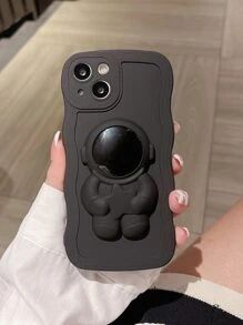 Ốp lưng iPhone mềm hình phi hành gia tương thích với iPhone 16 Pro Max/16/16 Pro/16 Plus/15/14/11/13/12/15 Pro Max/15 Pro/15 Plus/11 Pro Max/14 Pro Max/14 Pro/13 Pro Max/12 Pro Max, Thiết kế sóng tối giản - màu đen - Xem 7