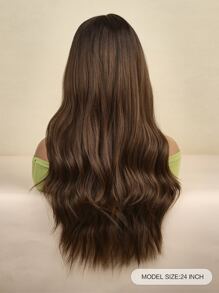 24 Inch 13*6*1 Ren Tóc Thẳng Dài Tóc Giả Nữ Sợi Tổng Hợp Thay Thế Tóc Tóc Giả Dành Cho Người Mới Bắt Đầu Thân Thiện Chịu Nhiệt Cho Halloween Cosplay - Dark Brown - Xem 3