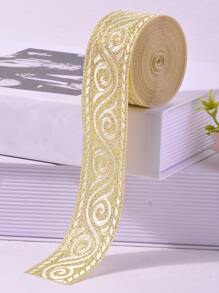 1卷卷軸提花DIY織帶 - 金色 - 查看 1