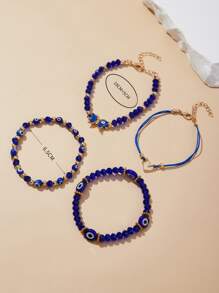 4入組邪惡之眼和愛心裝飾手環 - 彩色 - 查看 3