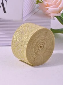 1卷卷軸提花DIY織帶 - 金色 - 查看 5