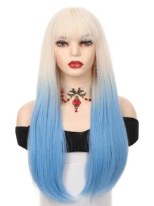 Peluca sintética largo recto con tupe - Multicolor - Ver 1