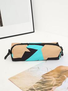 3pcs Colorblock Backpack Set With Pen Case - Multicolor - View 3