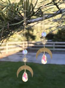 1pc Moon Design Wall Hanging - Pink - View 2