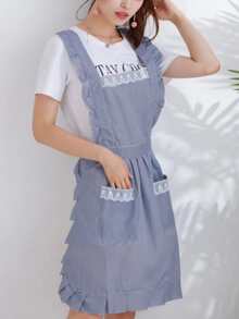 1入組蕾絲邊防水圍裙 - 彩色 - 查看 3