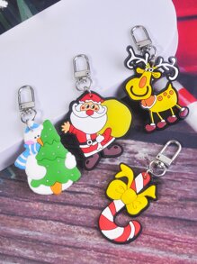 4pcs Christmas Cartoon Bag Charm Set - Multicolor - View 1