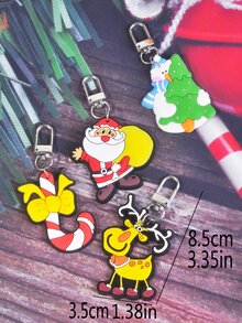 4pcs Christmas Cartoon Bag Charm Set - Multicolor - View 5