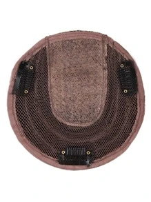 Short Straight Synthetic Hair Topper - Dark Brown - View 6