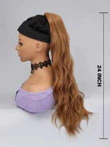 Long Curly Ponytail Synthetic Hair Extension - Mocha Brown - View 2