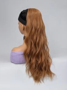 Long Curly Ponytail Synthetic Hair Extension - Mocha Brown - View 3