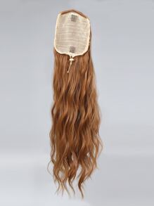 Long Curly Ponytail Synthetic Hair Extension - Mocha Brown - View 4
