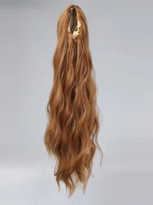 Long Curly Ponytail Synthetic Hair Extension - Mocha Brown - View 5