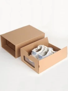 2 piezas Caja de almacenamiento de zapatos unicolor