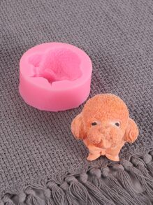 1 pieza Molde de silicona perro cabeza en forma de DIY - Rosa - Ver 8