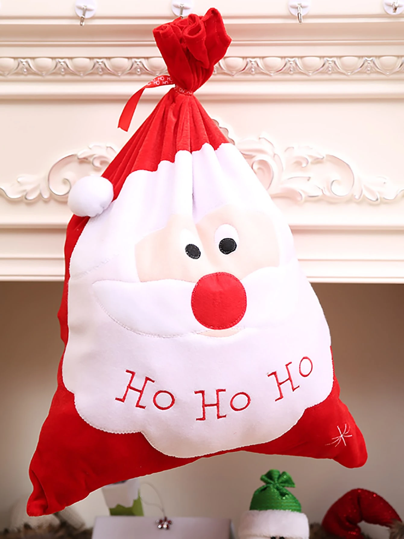 1Pc Christmas Santa Claus & Letter Embroidered Gift Bag | Shein Il